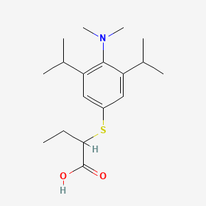 2-{[4-(Dimethylamino)-3,5-di(propan-2-yl)phenyl]sulfanyl}butanoic acid