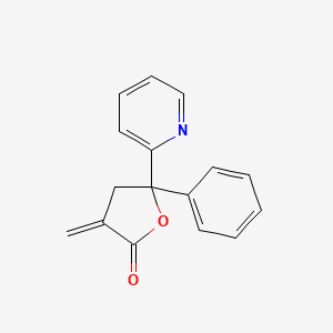 molecular formula C16H13NO2 B14478972 3-Methylidene-5-phenyl-5-(pyridin-2-yl)oxolan-2-one CAS No. 71741-86-1