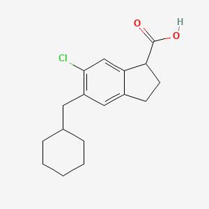 6-Chloro-5-(cyclohexylmethyl)-2,3-dihydro-1H-indene-1-carboxylic acid