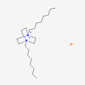 molecular formula C22H46BrN2+ B14478992 1,4-Dioctyl-1,4-diazoniabicyclo[2.2.2]octane;bromide CAS No. 66264-47-9