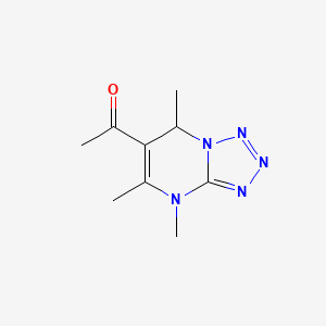 B1447900 1-{4,5,7-trimethyl-4H,7H-[1,2,3,4]tetrazolo[1,5-a]pyrimidin-6-yl}ethan-1-one CAS No. 1803611-96-2