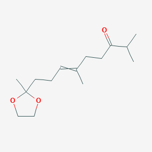 molecular formula C15H26O3 B14479002 2,6-Dimethyl-9-(2-methyl-1,3-dioxolan-2-yl)non-6-en-3-one CAS No. 72247-33-7