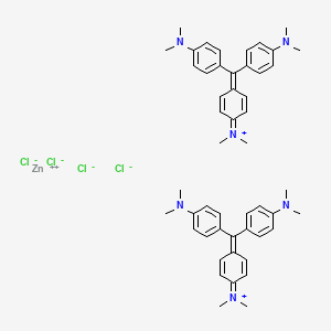 molecular formula C50H60Cl4N6Zn B14479057 zinc;[4-[bis[4-(dimethylamino)phenyl]methylidene]cyclohexa-2,5-dien-1-ylidene]-dimethylazanium;tetrachloride CAS No. 65138-69-4