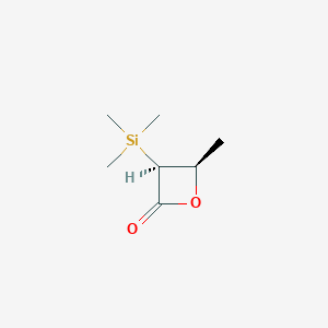 molecular formula C7H14O2Si B14479074 (3S,4R)-4-Methyl-3-(trimethylsilyl)oxetan-2-one CAS No. 67354-21-6