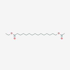 molecular formula C19H36O4 B14479076 Ethyl 15-acetyloxypentadecanoate CAS No. 66003-64-3