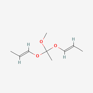 molecular formula C9H16O3 B14479085 (E,E)-Di-1-propenyl methyl orthoacetate CAS No. 66178-23-2