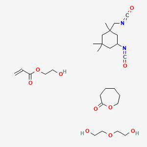 molecular formula C27H46N2O10 B14479140 2-(2-Hydroxyethoxy)ethanol;2-hydroxyethyl prop-2-enoate;5-isocyanato-1-(isocyanatomethyl)-1,3,3-trimethylcyclohexane;oxepan-2-one CAS No. 72162-39-1