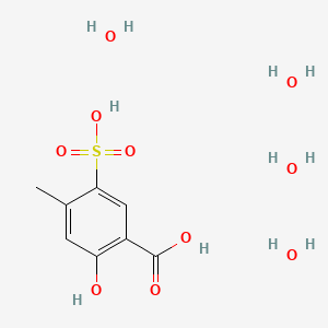 molecular formula C8H16O10S B14479156 2-Hydroxy-4-methyl-5-sulfobenzoic acid;tetrahydrate CAS No. 68697-79-0