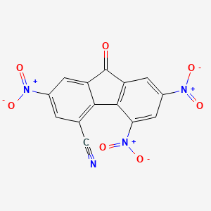 molecular formula C14H4N4O7 B14479320 9H-Fluorene-4-carbonitrile, 2,5,7-trinitro-9-oxo- CAS No. 65593-05-7