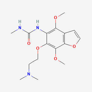 molecular formula C16H23N3O5 B14479338 Urea, 1-(4,7-dimethoxy-6-(2-(dimethylamino)ethoxy)-5-benzofuranyl)-3-methyl- CAS No. 66202-98-0