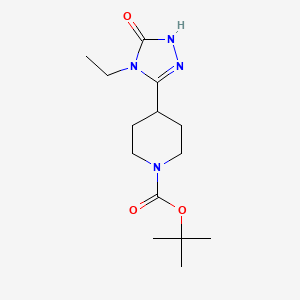 molecular formula C14H24N4O3 B1447934 叔丁基 4-(4-乙基-5-氧代-4,5-二氢-1H-1,2,4-三唑-3-基)哌啶-1-羧酸酯 CAS No. 1394042-63-7