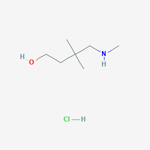 molecular formula C7H18ClNO B1447940 3,3-Dimethyl-4-(methylamino)butan-1-ol hydrochloride CAS No. 1427379-38-1