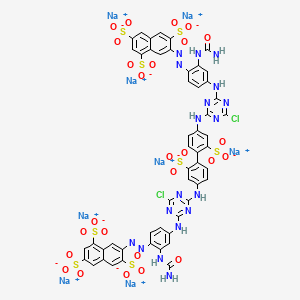 Octasodium 7,7'-((2,2'-disulphonato(1,1'-biphenyl)-4,4'-diyl)bis(imino(6-chloro-1,3,5-triazine-4,2-diyl)imino(2-(carbamoylamino))-4,1-phenylene)azo))bis(naphthalene-1,3,6-trisulphonate)