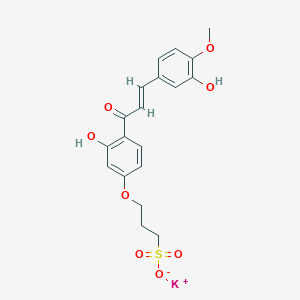 3-(3-Hydroxy-4-(3-(3-hydroxy-4-methoxyphenyl)-1-oxo-2-propenyl)phenoxy)-1-propanesulfonic acid monopotassium salt