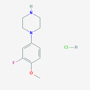 molecular formula C11H16ClFN2O B1447953 1-(3-Fluoro-4-methoxyphenyl)piperazine hydrochloride CAS No. 1384429-08-6