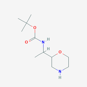 molecular formula C11H22N2O3 B1447954 tert-butyl N-[1-(morpholin-2-yl)ethyl]carbamate CAS No. 1394041-38-3