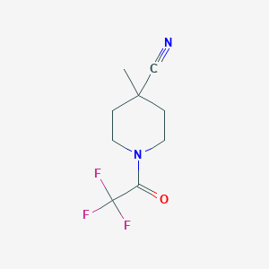 molecular formula C9H11F3N2O B1447963 4-甲基-1-(三氟乙酰基)哌啶-4-碳腈 CAS No. 1443980-84-4