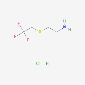 molecular formula C4H9ClF3NS B1447968 2-[(2,2,2-Trifluoroethyl)sulfanyl]ethan-1-amine hydrochloride CAS No. 1427380-05-9