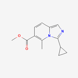 molecular formula C13H14N2O2 B1447971 3-环丙基-5-甲基咪唑并[1,5-a]吡啶-6-甲酸甲酯 CAS No. 1443981-18-7