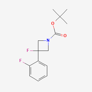 molecular formula C14H17F2NO2 B1447972 叔丁基 3-氟-3-(2-氟苯基)氮杂环丁烷-1-羧酸酯 CAS No. 1443979-99-4