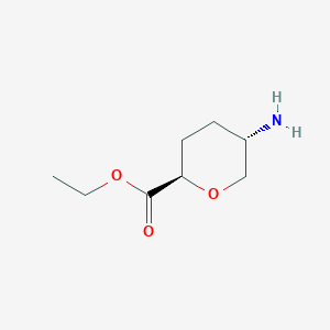 molecular formula C8H15NO3 B1447976 乙基反式-5-氨基-四氢吡喃-2-羧酸酯 CAS No. 146689-73-8