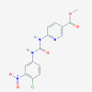 molecular formula C14H11ClN4O5 B1447998 6-({[(4-氯-3-硝基苯基)氨基]羰基}氨基)烟酸甲酯 CAS No. 1858255-81-8