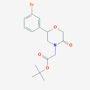 B1448002 Tert-butyl 2-(2-(3-bromophenyl)-5-oxomorpholino)acetate CAS No. 2206607-86-3