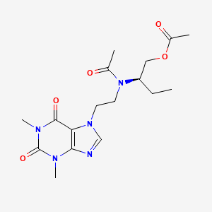 Acetamide, N-(1-((acetyloxy)methyl)propyl)-N-(2-(1,2,3,6-tetrahydro-1,3-dimethyl-2,6-dioxo-7H-purin-7-yl)ethyl)-, (R)-(-)-