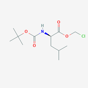 molecular formula C12H22ClNO4 B1448006 (R)-氯甲基 2-((叔丁氧羰基)氨基)-4-甲基戊酸酯 CAS No. 425686-41-5