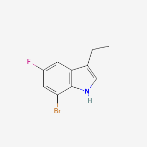 molecular formula C10H9BrFN B1448008 7-溴-3-乙基-5-氟-1H-吲哚 CAS No. 1360891-22-0