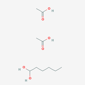 molecular formula C10H22O6 B14480118 Acetic acid;hexane-1,1-diol CAS No. 64847-81-0