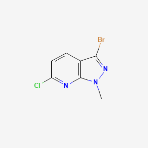 molecular formula C7H5BrClN3 B1448012 3-Bromo-6-chloro-1-methyl-1H-pyrazolo[3,4-b]pyridine CAS No. 1781008-16-9