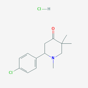 2-(4-Chlorophenyl)-1,5,5-trimethylpiperidin-4-one;hydrochloride