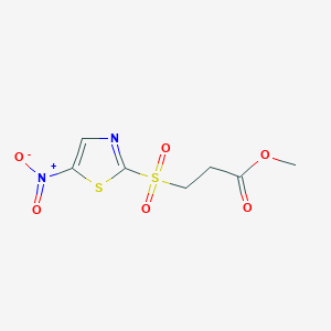 molecular formula C7H8N2O6S2 B1448015 Methyl 3-[(5-nitro-1,3-thiazol-2-yl)sulfonyl]propanoate CAS No. 1803604-49-0