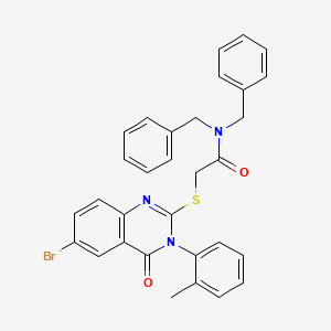 Acetamide, N,N-bis(phenylmethyl)-2-((6-bromo-3,4-dihydro-3-(2-methylphenyl)-4-oxo-2-quinazolinyl)thio)-