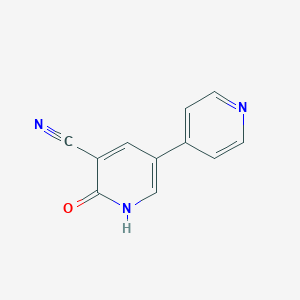 molecular formula C11H7N3O B144802 2-oxo-5-pyridin-4-yl-1H-pyridine-3-carbonitrile CAS No. 136772-39-9