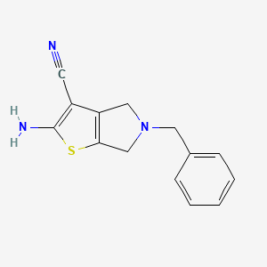 molecular formula C14H13N3S B1448029 2-amino-5-benzyl-5,6-dihydro-4H-thieno[2,3-c]pyrrole-3-carbonitrile CAS No. 1428233-42-4