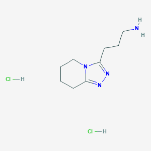 molecular formula C9H18Cl2N4 B1448034 3-{5H,6H,7H,8H-[1,2,4]三唑并[4,3-a]吡啶-3-基}丙-1-胺二盐酸盐 CAS No. 1423035-02-2