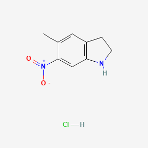 molecular formula C9H11ClN2O2 B1448042 5-methyl-6-nitro-2,3-dihydro-1H-indole hydrochloride CAS No. 1432680-56-2