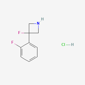 molecular formula C9H10ClF2N B1448050 3-氟-3-(2-氟苯基)氮杂环丁烷盐酸盐 CAS No. 1432681-01-0