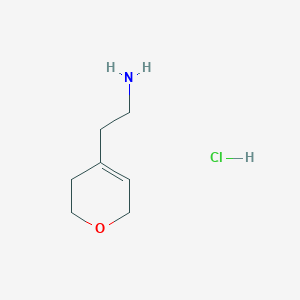 molecular formula C7H14ClNO B1448069 2-(3,6-dihydro-2H-pyran-4-yl)ethan-1-amine hydrochloride CAS No. 1423026-21-4