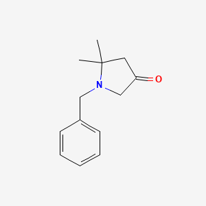 molecular formula C13H17NO B1448072 1-苄基-5,5-二甲基吡咯烷-3-酮 CAS No. 77130-95-1