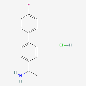molecular formula C14H15ClFN B1448078 1-[4-(4-氟苯基)苯基]乙-1-胺盐酸盐 CAS No. 1427379-05-2