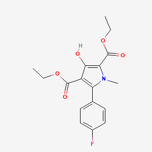 molecular formula C17H18FNO5 B1448093 Diethyl 5-(4-fluorophenyl)-3-hydroxy-1-methyl-1H-pyrrole-2,4-dicarboxylate CAS No. 1263212-40-3