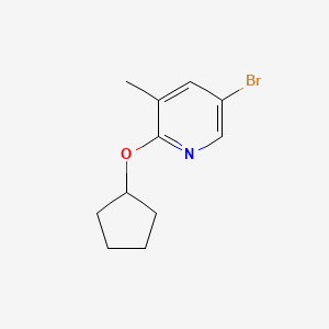 molecular formula C11H14BrNO B1448094 5-Bromo-2-(cyclopentyloxy)-3-methylpyridine CAS No. 1289177-28-1