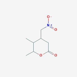 molecular formula C8H13NO4 B14480947 5,6-Dimethyl-4-(nitromethyl)oxan-2-one CAS No. 66186-47-8