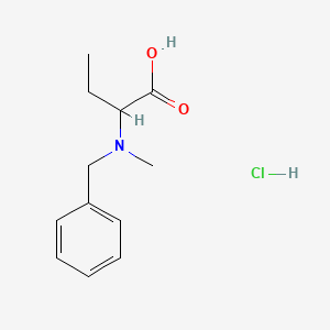 molecular formula C12H18ClNO2 B1448098 2-[苄基(甲基)氨基]丁酸盐酸盐 CAS No. 1803560-77-1