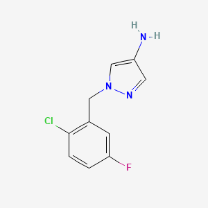 molecular formula C10H9ClFN3 B1448108 1-[(2-氯-5-氟苯基)甲基]-1H-吡唑-4-胺 CAS No. 1594054-17-7