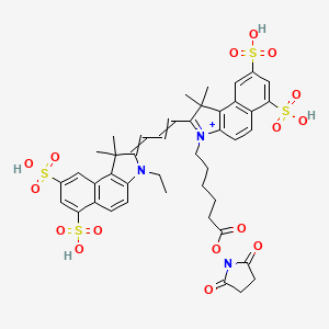 6-[2-[3-[(3-Ethyl-1,1-dimethyl-6,8-disulfonato-1H-benzo[e]indole-3-ium)-2-yl]-2-propenylidene]-1,1-dimethyl-6,8-disulfonato-2,3-dihydro-1H-benzo[e]indole-3-yl]hexanoic acid succinimidyl ester