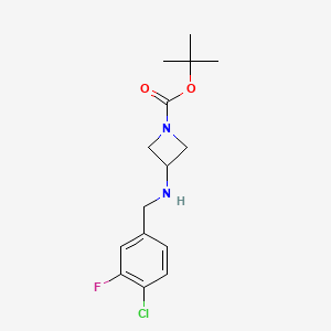 molecular formula C15H20ClFN2O2 B1448116 叔丁基 3-((4-氯-3-氟苄基)氨基)氮杂环丁烷-1-羧酸酯 CAS No. 1838208-48-2